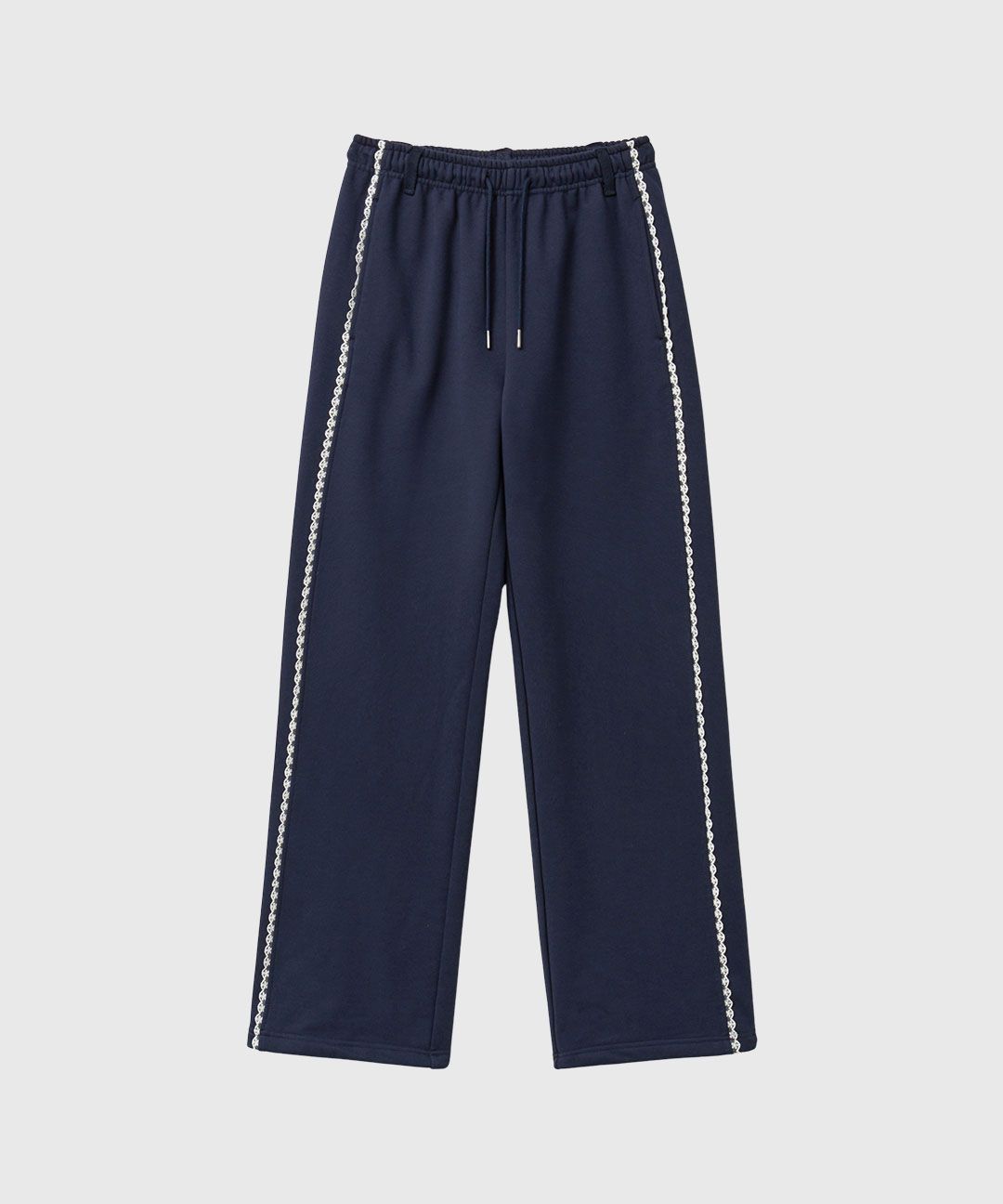 Lace Trimming Sweat Pants [NAVY] / WBE2L11505